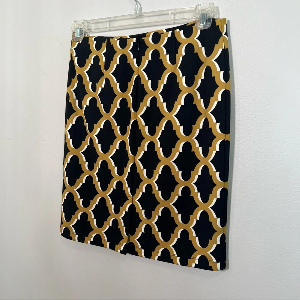 J. McLaughlin Office Workwear Pencil Skirt In black and golden yellow size 2